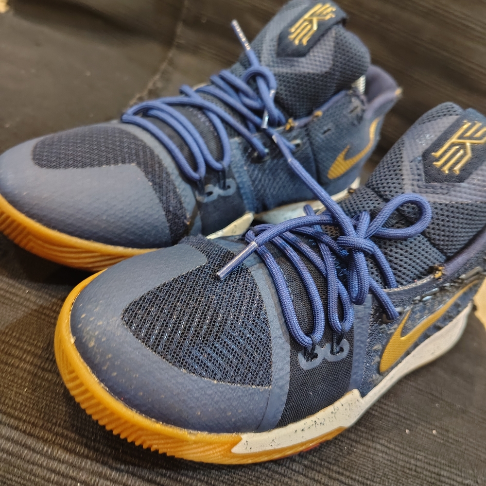 Nike Blue and Yellow Basketball Shoes